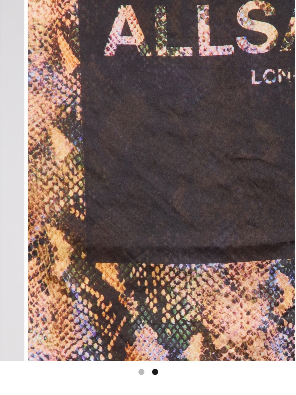 All Saints Scarf: Snake Print with Black Panel